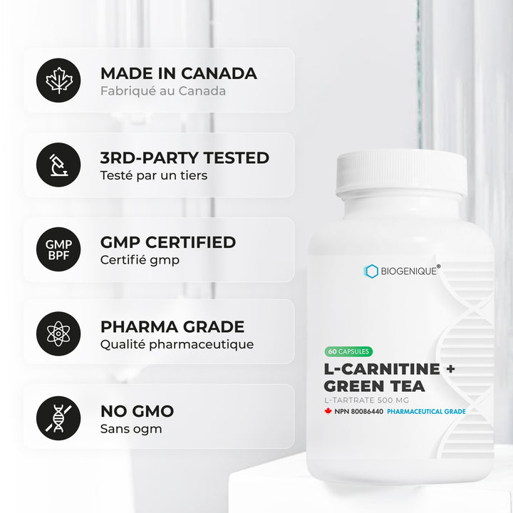 L-Carnitine + Green tea Biogenique Inc L-Carnitine + Green tea Biogenique Inc